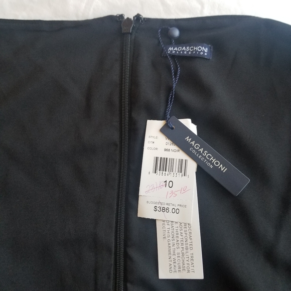 Magaschoni Collection Black Dress with Embroidered Detail, Size 10, NWT - Picture 9 of 9